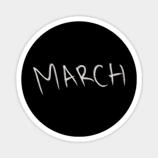 Hand Drawn March Month Magnet